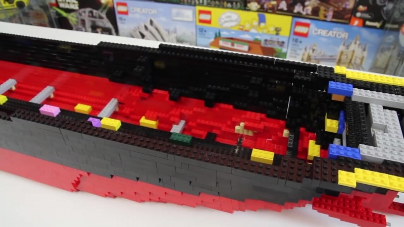 [brick builder] lego moc titanic 2,4 m long pcs part 05 lego speed build