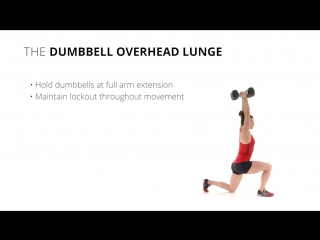 The dumbbell overhead walking lunge