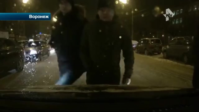 Разъяренные пешеходы устроили обезьянье шоу на капоте лихача (видео)
