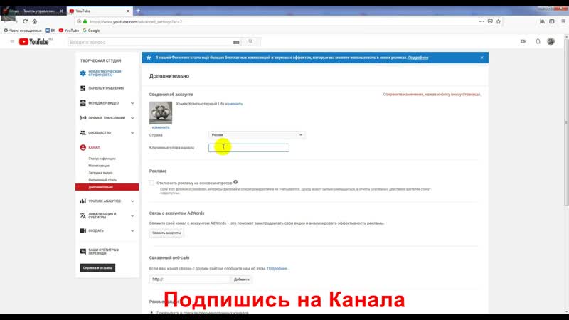 [хомяк компьютерный] как добавить теги канала на ютуб в 2019
