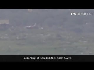 Пресс служба ypg выпустила видеозапись, показывающую момент уничтожения турецкого автомобиля противотанковой ракетой вблизи рай