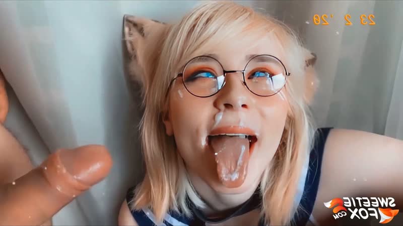 Прополоскала сперму во рту sweetie fox beautiful fox suck cock and cum swallow hot cosplay сосёт соска минет blowjob sperm