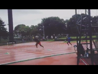 Trayvon bromel and justin gatlin training