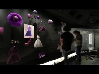 Christian dior, designer of dreams exhibition colour scheme