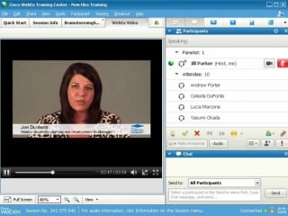 Webex training center share file or video