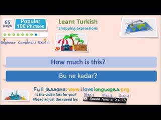 Turkish 100 important sentences popular phrases quick lesson