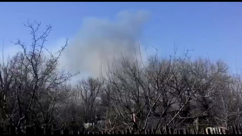 Горит в районе шахты трудовской донецк