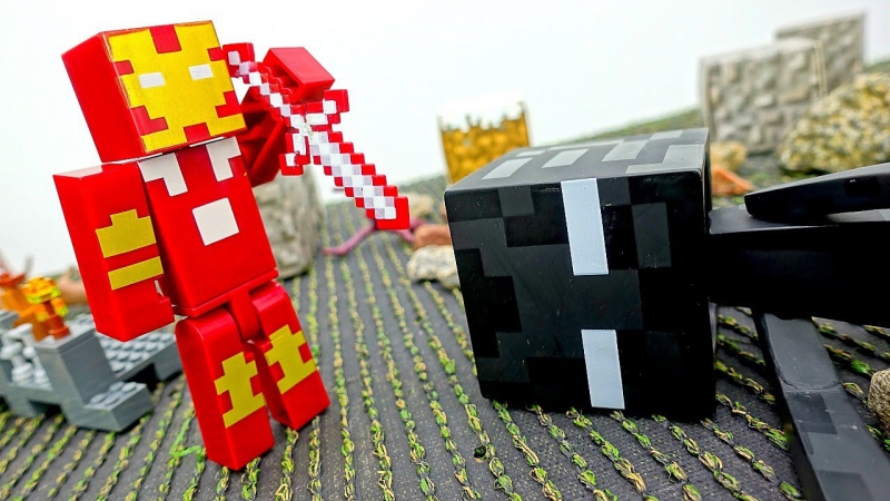 Видео #майнкрафт железный человек vs эндермен! битва за шахту! игры #длямальчиков лего #minecraft