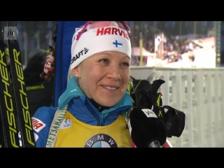 Kaisa mäkäräinen interview after mass start in kontiolahti