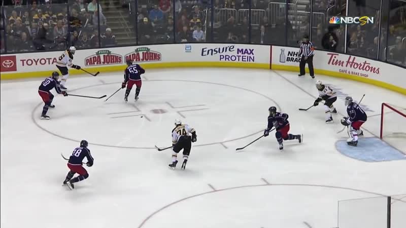 Bruins score after puck takes freaky bounce off net and behind sergei bobrovsky