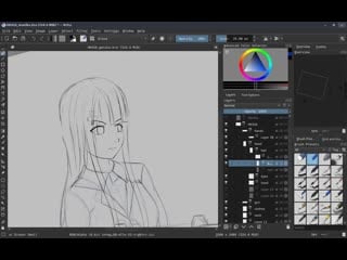 Speedpaint hk416 and monika (sketch)