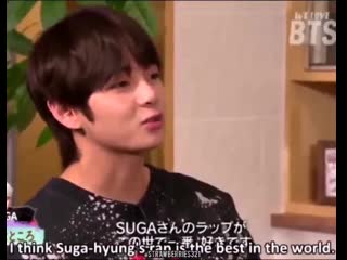 Meanwhile taehyung yoongi's no 1 fanboy and hypeman in the dorm be like #tae updates