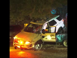 | traffic collision with a police car