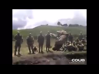 “hold my beer while i cross this rope and my comrades shake it 👏🏻(🎥 via @brokenbywar)