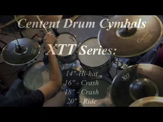 Centent drums cymbals xtt black tiger series (2xcrash, hi hat, ride) played on amati drums