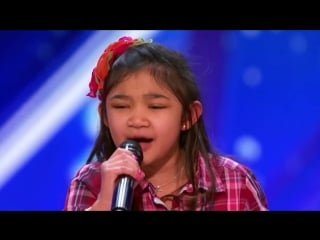 A cute girl mad the judges speachless!!! americas got talent