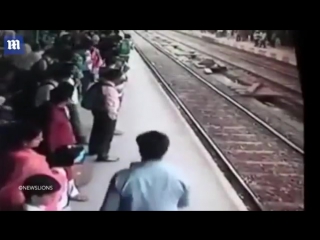 Teen girl mowed down by a train survives the impact in india