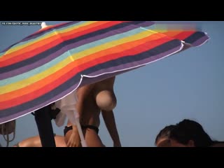 Huge tits topless beach