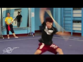 The henan wushu team in training, zhengzhou, china