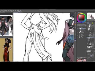 Speedpaint (clipstudio) mixing my friends ocs with mine | by emilyena