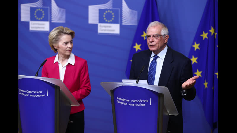 Live brüssel – von der leyen und eu aussenbeauftragter borrell geben pressekonferenz