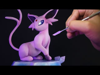 Sculpting espeon eeveelutions pokemon clay art