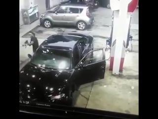 Wild shootout caught on gas station surveillance in atlanta!