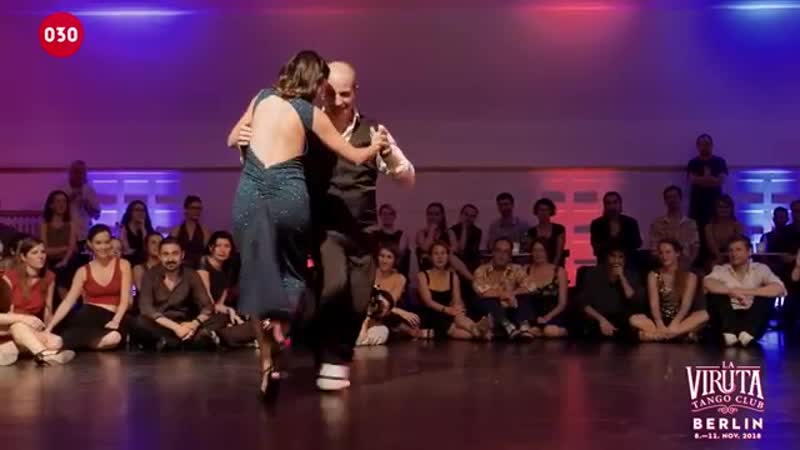 Horacio godoy and cecilia berra dance “nueve de julio” by francisco canaro at la viruta tango club berlin 2018 in berlin, german