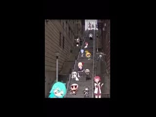 Тупое анимэ флексит на лестнице джокера