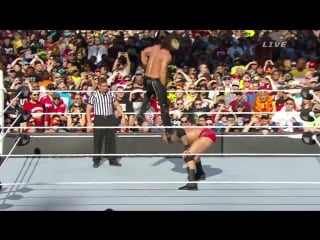 Randy orton vs seth rollins mid air rko wm xxxi