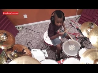 Deep purple smoke on the water, 7 year old drummer