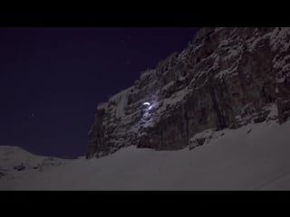 Speed riding at night in chamonix moonline
