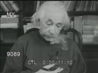 Albert einstein smokes his pipe