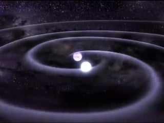 Animation of white dwarf gravitational wave merger