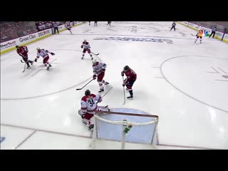 Alex ovechkin pump fakes, feeds nicklas backstrom for tap in goal