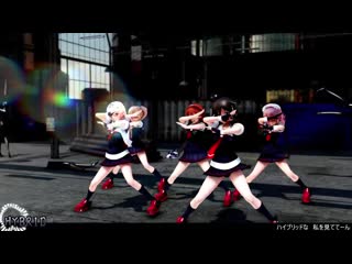 【mmd艦これ】白露型でhybrid ミニスカローアングルver 歌詞つき