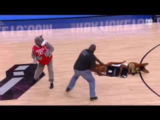 Mark henry hit rockets mascots with a chair