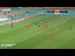 Redmancunian former red marouane fellaini scoring his first goal for shandong luneng taishan f c