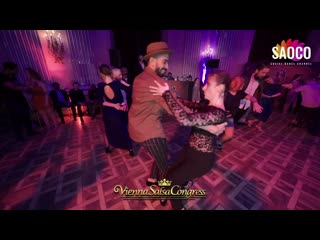 Panagiotis aglamisis and diana mironidis cha cha cha dancing at vienna salsa congress 2019, saturday 07 12 2019