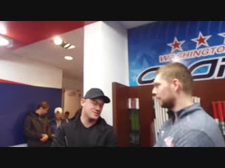 @ovi8 and @kuzya92 hanging and taking some keepsake photos with @waynerooney after the w!