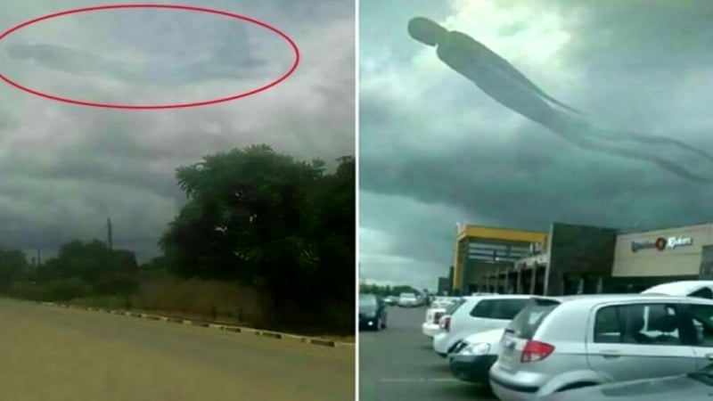 Mysteriöse schattengestalt erschien plötzlich am himmel und löste panik aus