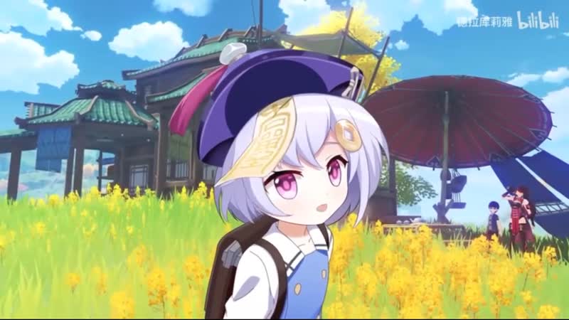 Genshin impact эндинг аниме "заказывали кролика?" в стиле геншина