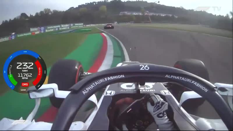 Imola 2020 kvyat overtakes 3 cars on the sc restart