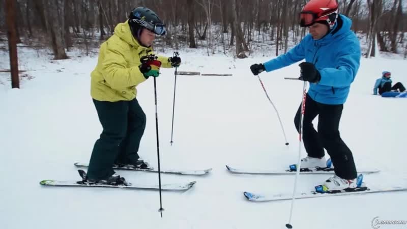 Горнолыжная школа урок 8 укол палкой и базовый поворот на параллельных лыжах