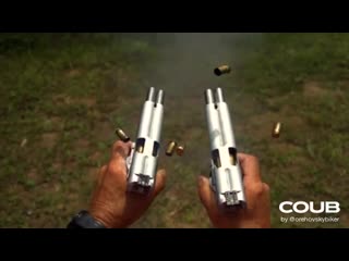 Shooting double barreled 1911s