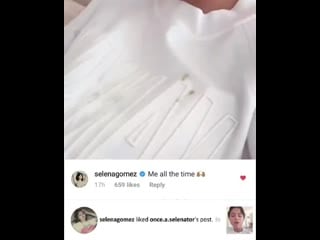 Selena gomez liked and commented in this post on instagram