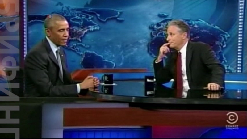 Президент сша барак обама выступил во вторник в популярной сатирической программе джона стюарта #брифинг