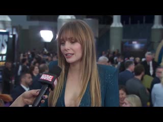 Elizabeth olsen on scarlet witch and vision live at the avengers endgame premiere