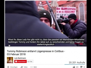 Lügenpresse! tommy robinson in cottbus „warum nennen sie diese leute rechtsextrem“ mit untertitel