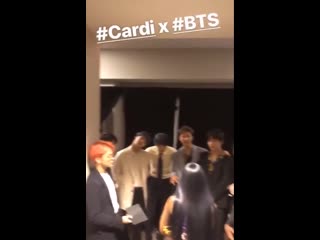 [instagram] 190502 @bts twt bts meeting @iamcardib at the billboardmusicawards